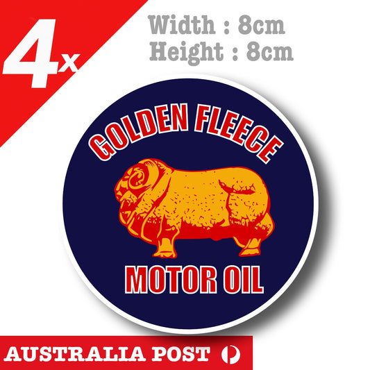 GOLDEN FLEECE Retro Australian Oil Round Logo  Sticker