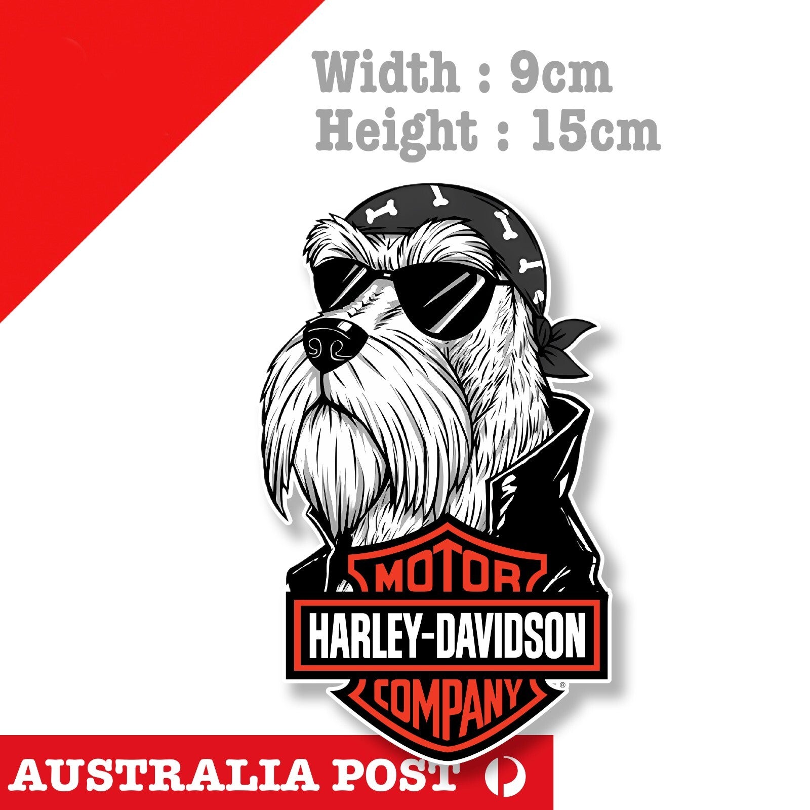 Harley Davidson Motorcycle Dog Rider with bandana  Sticker