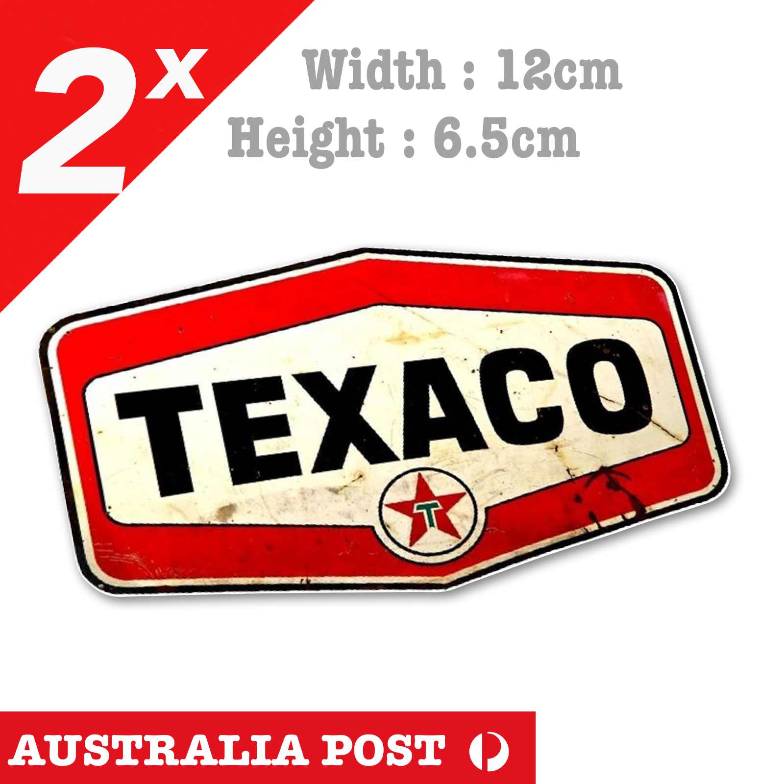 TEXACO DIESEL Vintage , Diesel Fuel Old Style Vintage Damaged Rusted Stickers