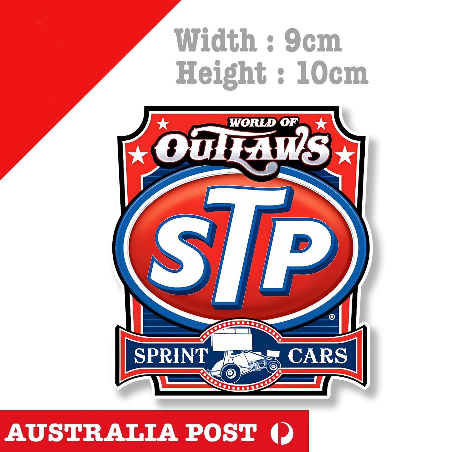 STP OIL Vintage Rusty STP The SPRINT Racer Edge Oil Sign Decal Sticker