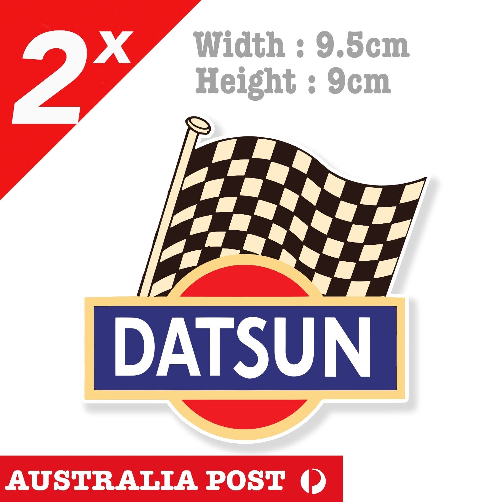 Datsun 620 Badge Racing Flag Laptop , Car  Decal Sticker