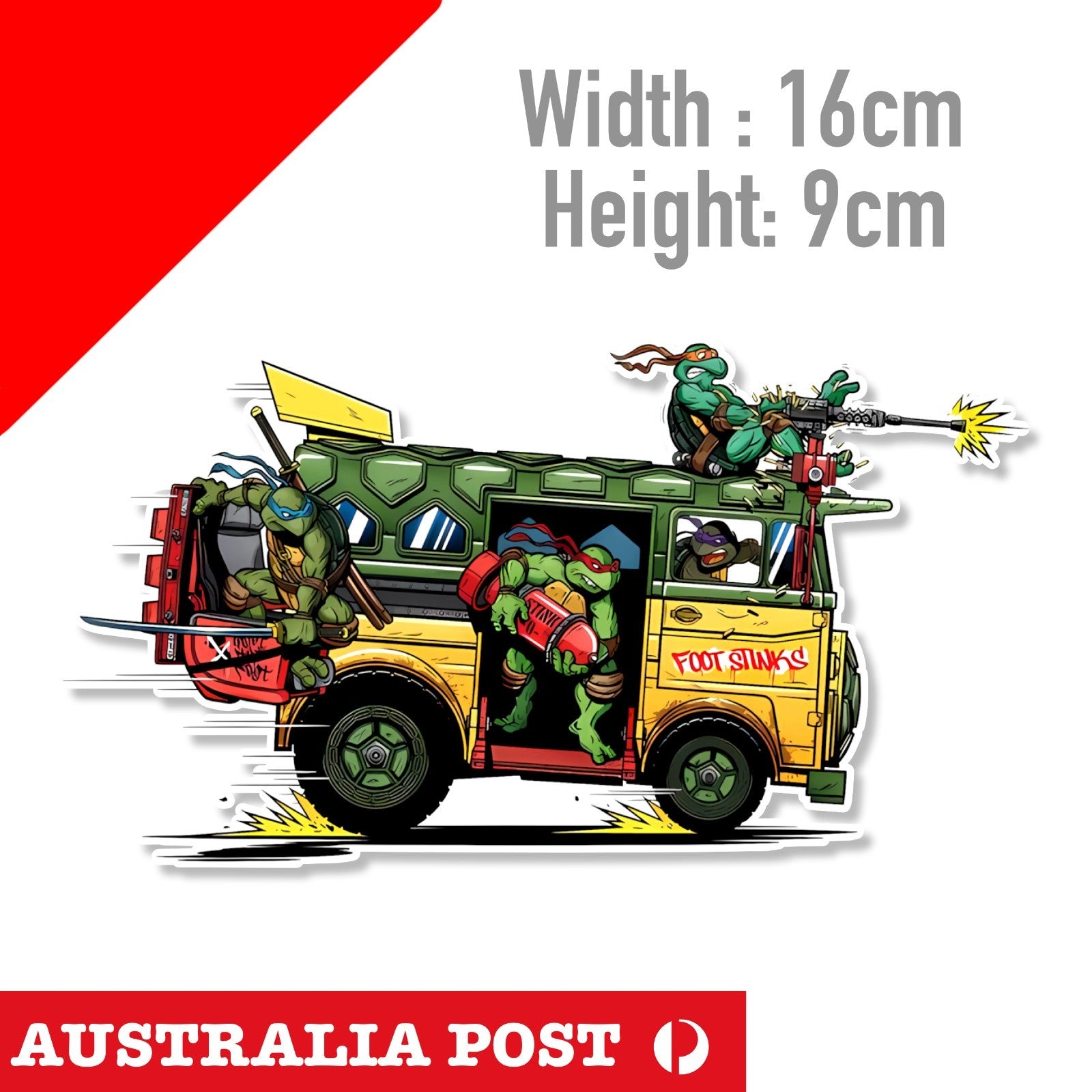 Teenage Mutant Ninja Turtles TMNT Party Wagon  Cartoon Sticker