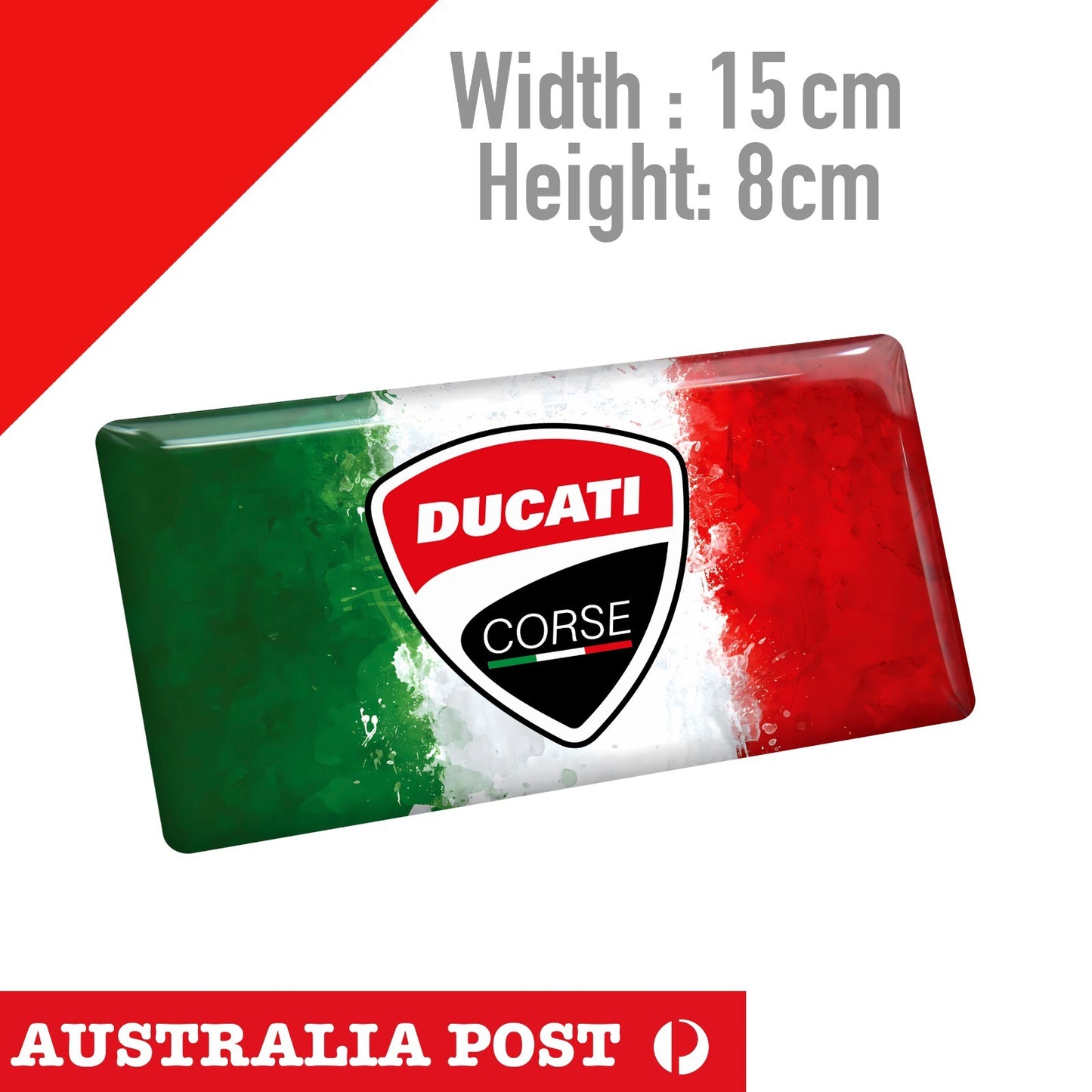 DUCATI Corse Italian Flag Logo Motorcycle, MotorSport Sticker