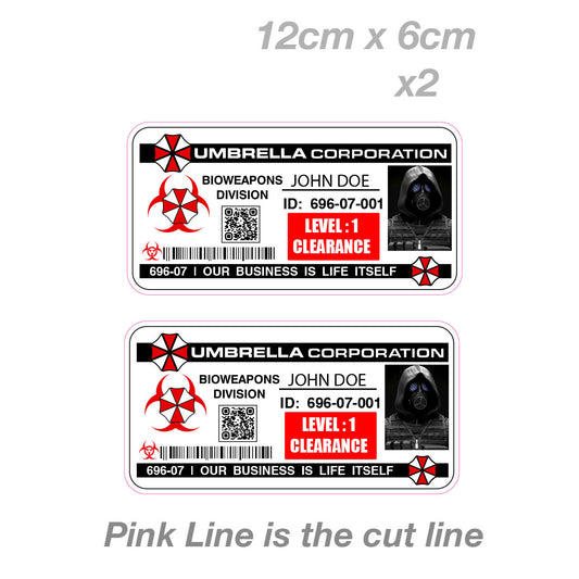 Umbrella Corporation Security ID Vinyl  Sticker 