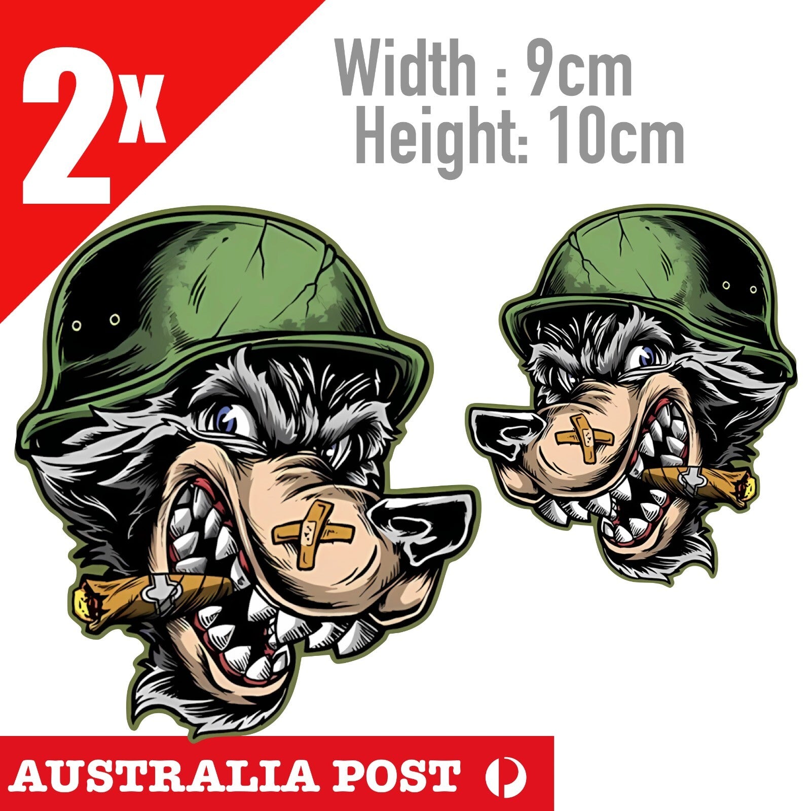 Angry Soldier WOLF Smoking Helmet, Motorcycle, Fuel Tank, Helmet  Stickers