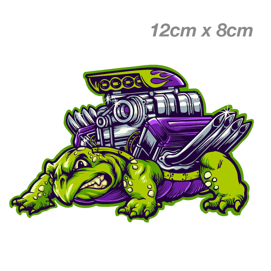 Turbo V8 Turtle Engine Helmet JDM Laptop , Car Vinyl Sticker