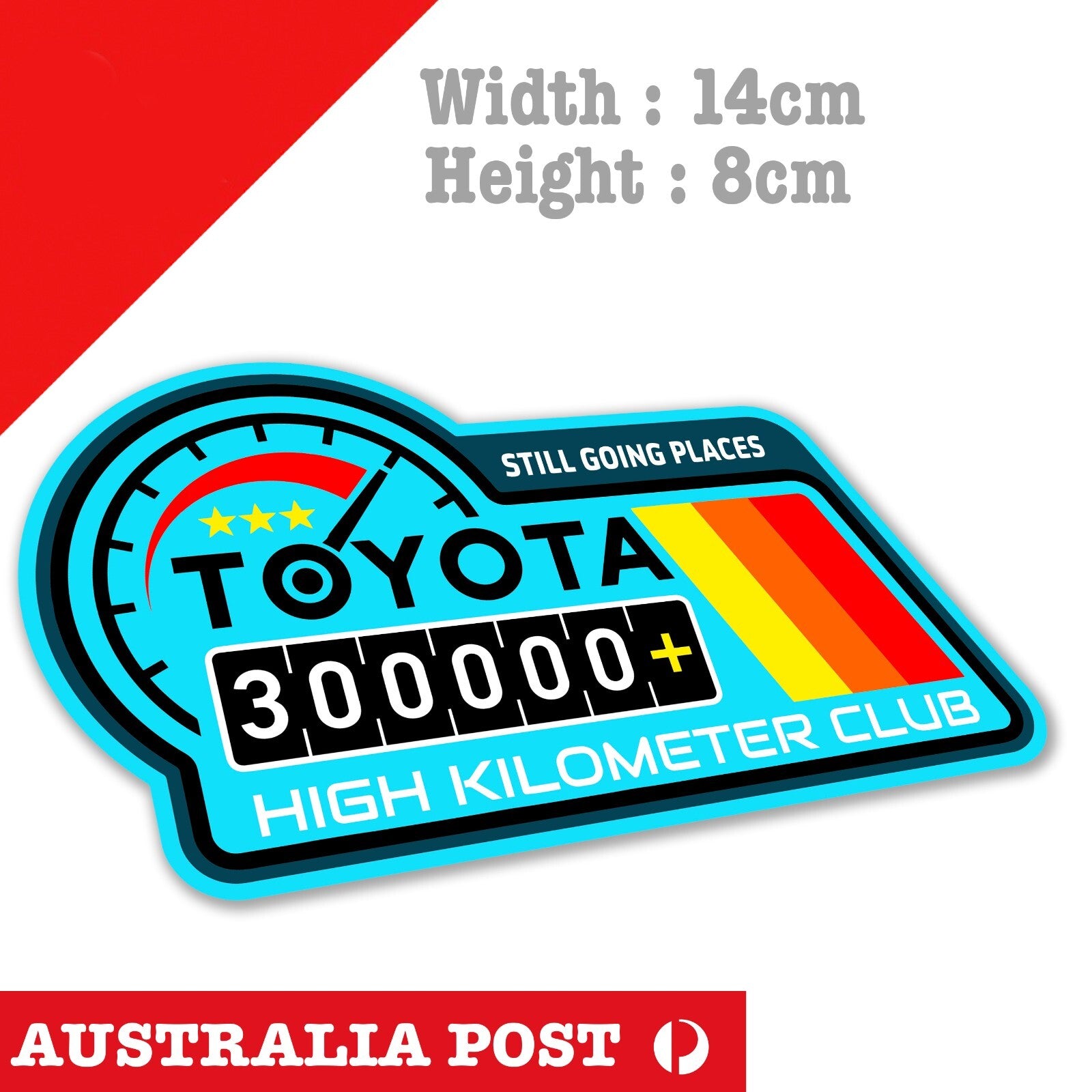 Toyota 300,000 High KILOMETER Gauge Club,Off Road, TRD ,4WD, 4X4, Sticker