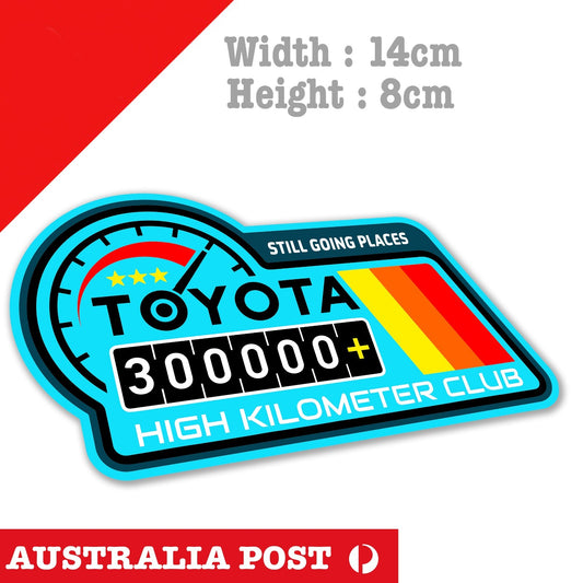 Toyota 300,000 High KILOMETER Gauge Club,Off Road, TRD ,4WD, 4X4, Sticker