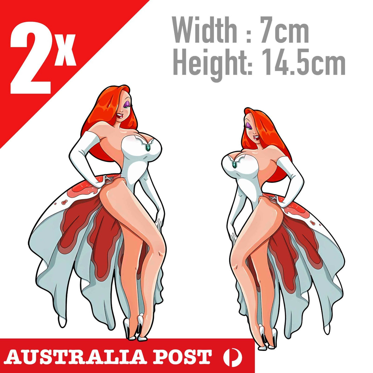 Jessica Rabbit , Sexy Red Head Pin Up Girl , Roger Rabbit Cartoon Stickers