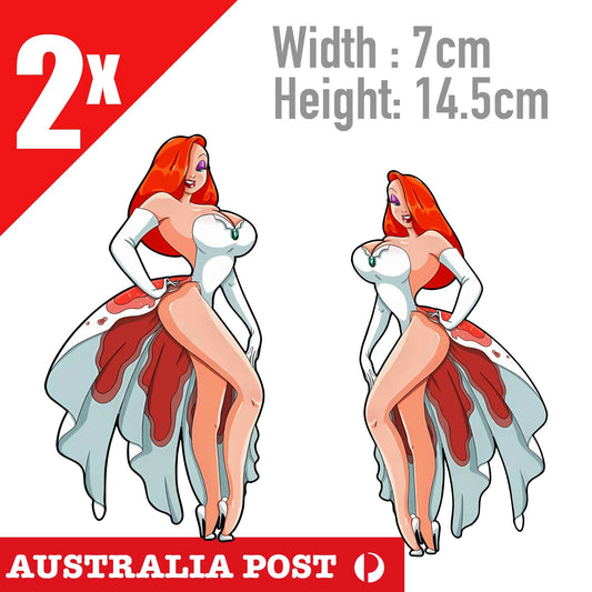 Jessica Rabbit , Sexy Red Head Pin Up Girl , Roger Rabbit Cartoon Stickers