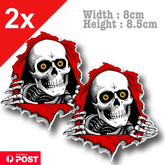 POWELL PERALTA RIPPER Skull  - Skateboarding Skull Sticker