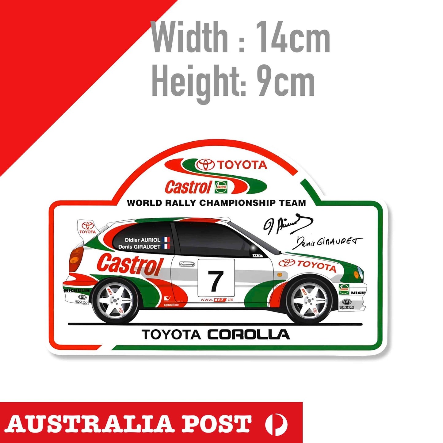 Toyota Corolla Rally World Championship, CASTROL Team  Sticker