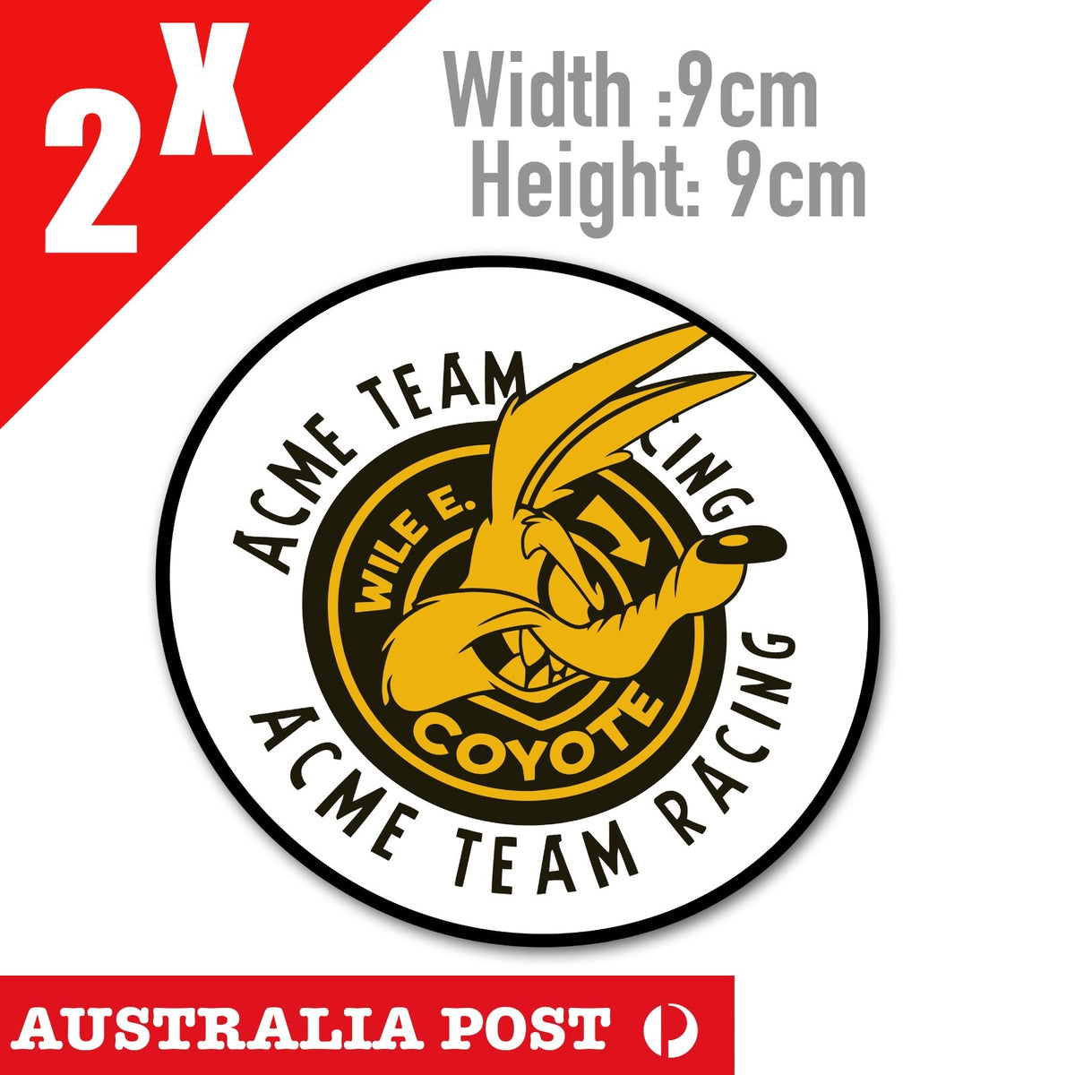 Road Runner Coyote Wile E -  ACME Racing Team  Decal Sticker 