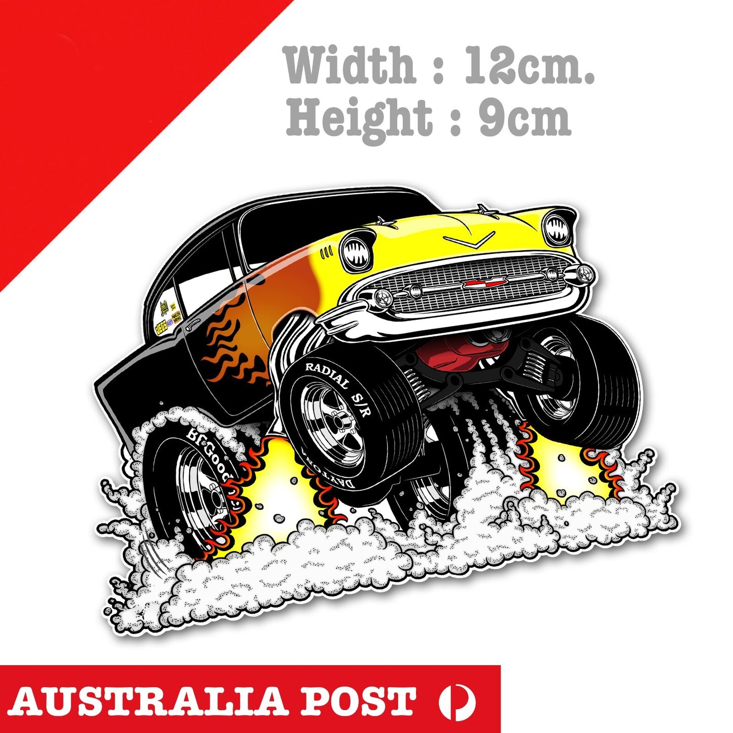 Chevrolet Hot Rod Race Muscle Car,Ute Rider Mancave Hot Rod Americana Sticker