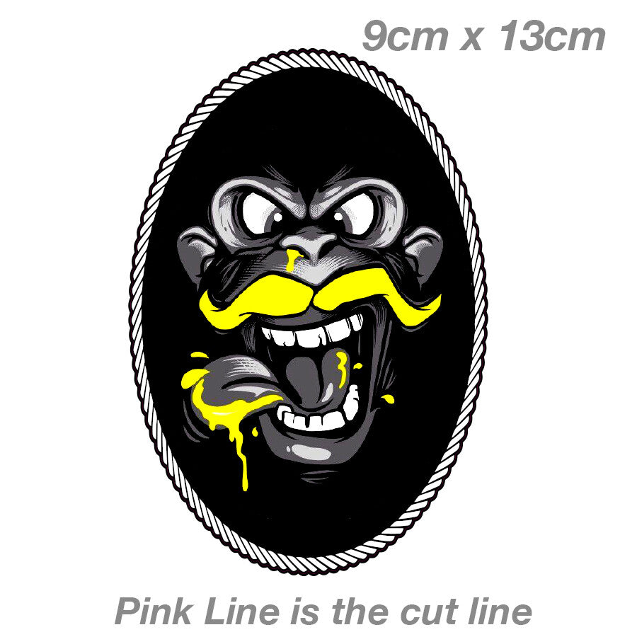 Monkey with Yellow mustache Funny Ute, Hilux Truck 4x4  Sticker