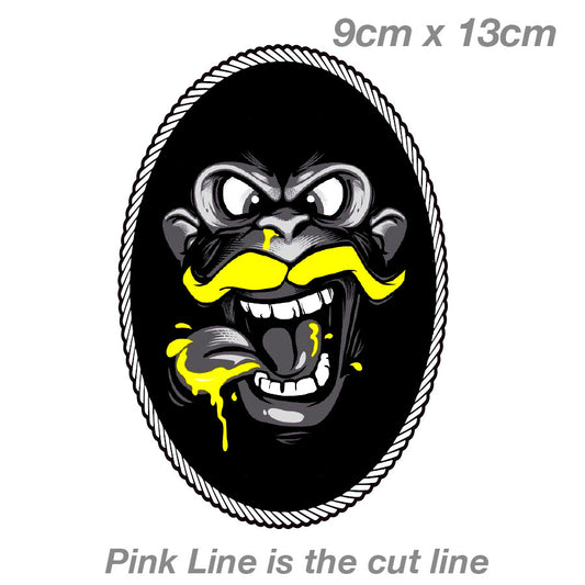 Monkey with Yellow mustache Funny Ute, Hilux Truck 4x4  Sticker