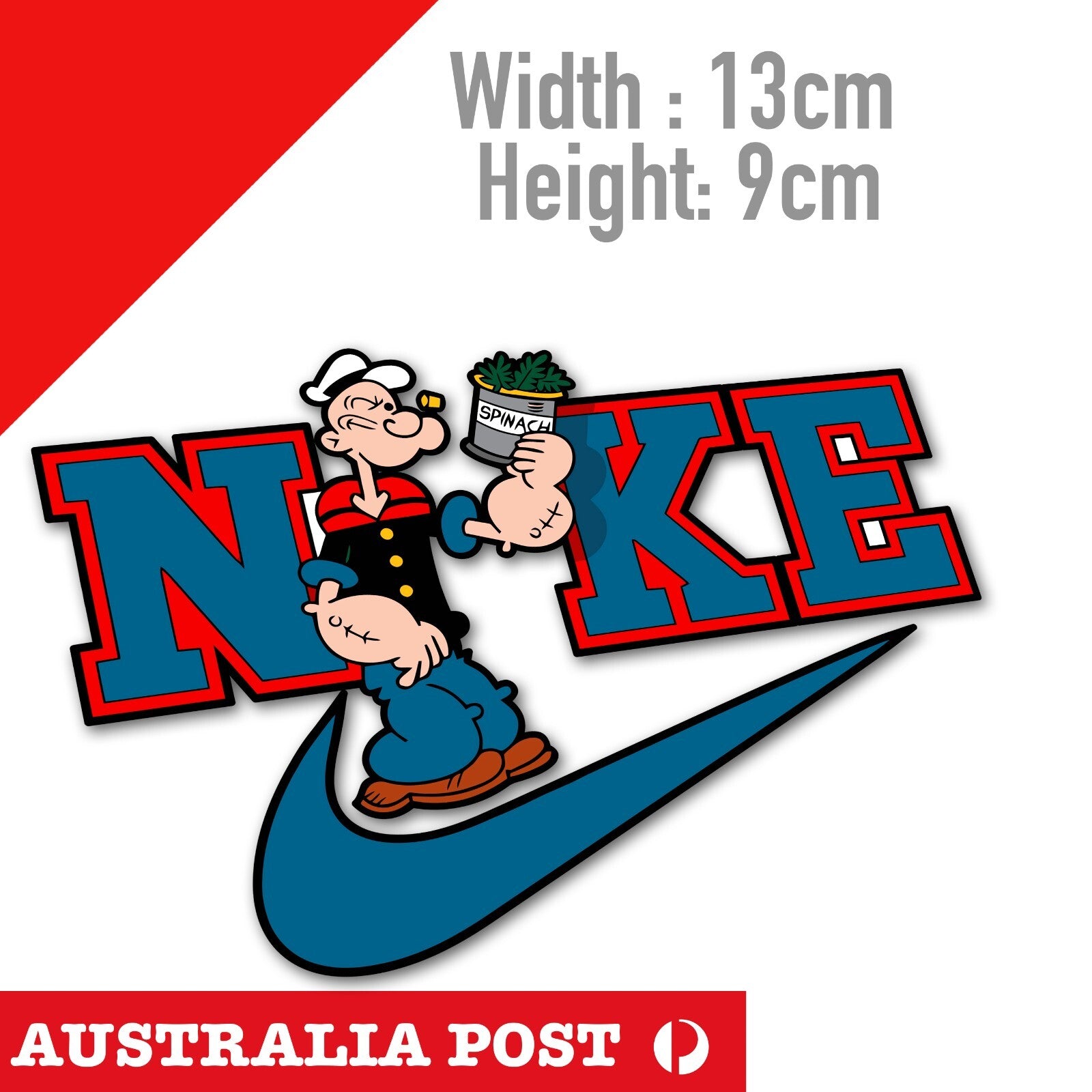 NIKE Logo POPEYE The Sailor Funny Logo Sticker