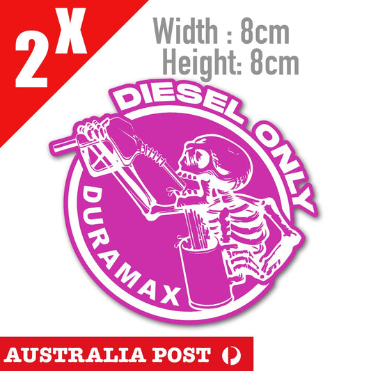 DURAMX Diesel Only Skull Funny Diesel Logo  Laptop , Car  Vinyl PINK Sticker