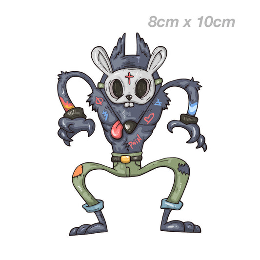 Zombie Wolf with Mask and Tattoo funny JDM Laptop , Car  Decal Sticker