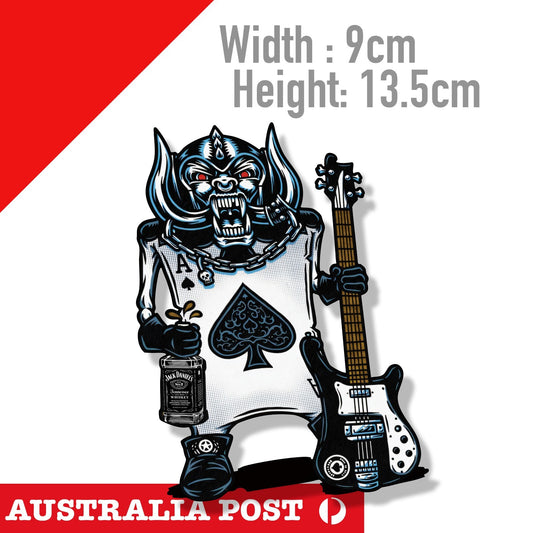 Motorhead  Spade Card Guitarist,Fuel Tank, Jack Daniel Whiskey  Sticker