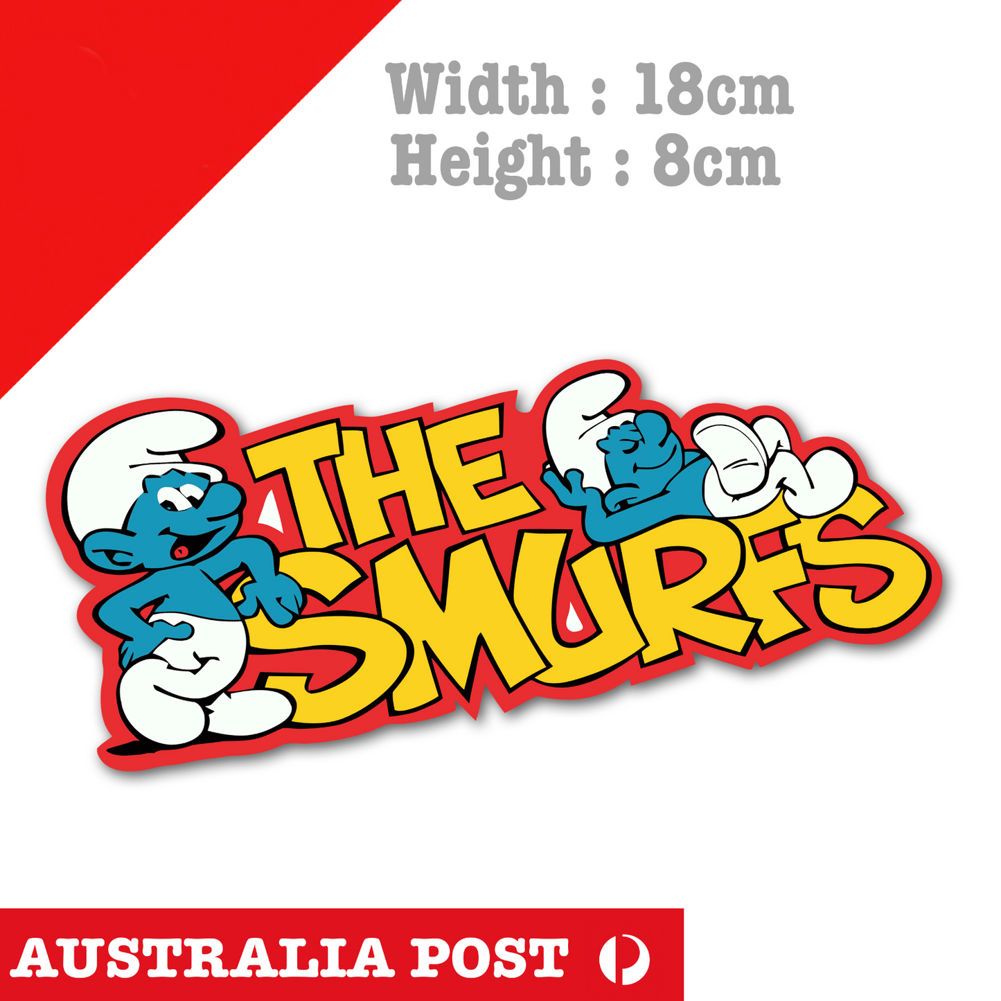 The Smurf , Smurf Logo, Funny Cartoon Sticker