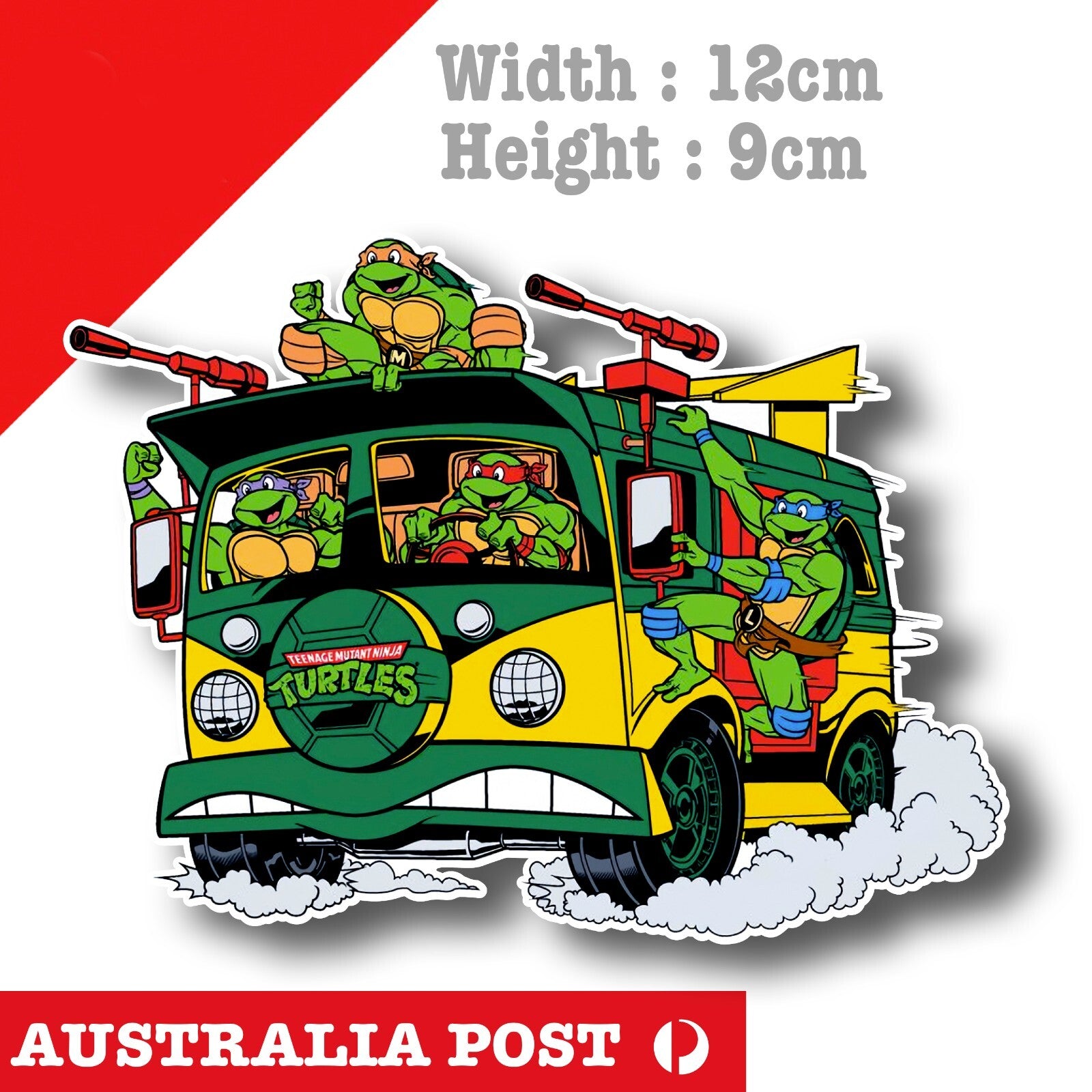Teenage Mutant Ninja Turtles Bus, The Party Wagon Cartoon Sticker
