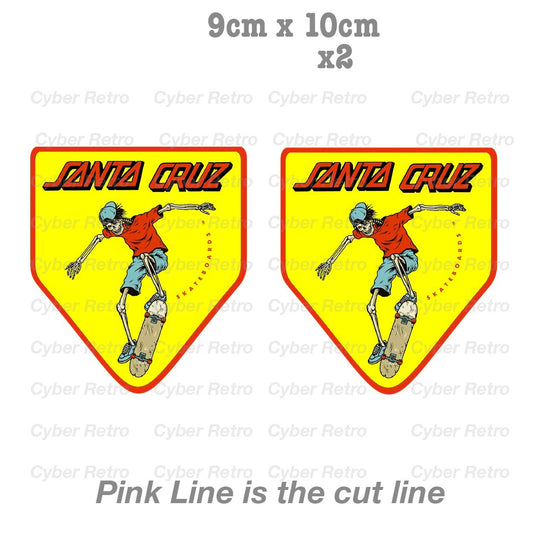 SANTA CRUZ Skeleton Skater Laptop , Car  Decal Sticker 