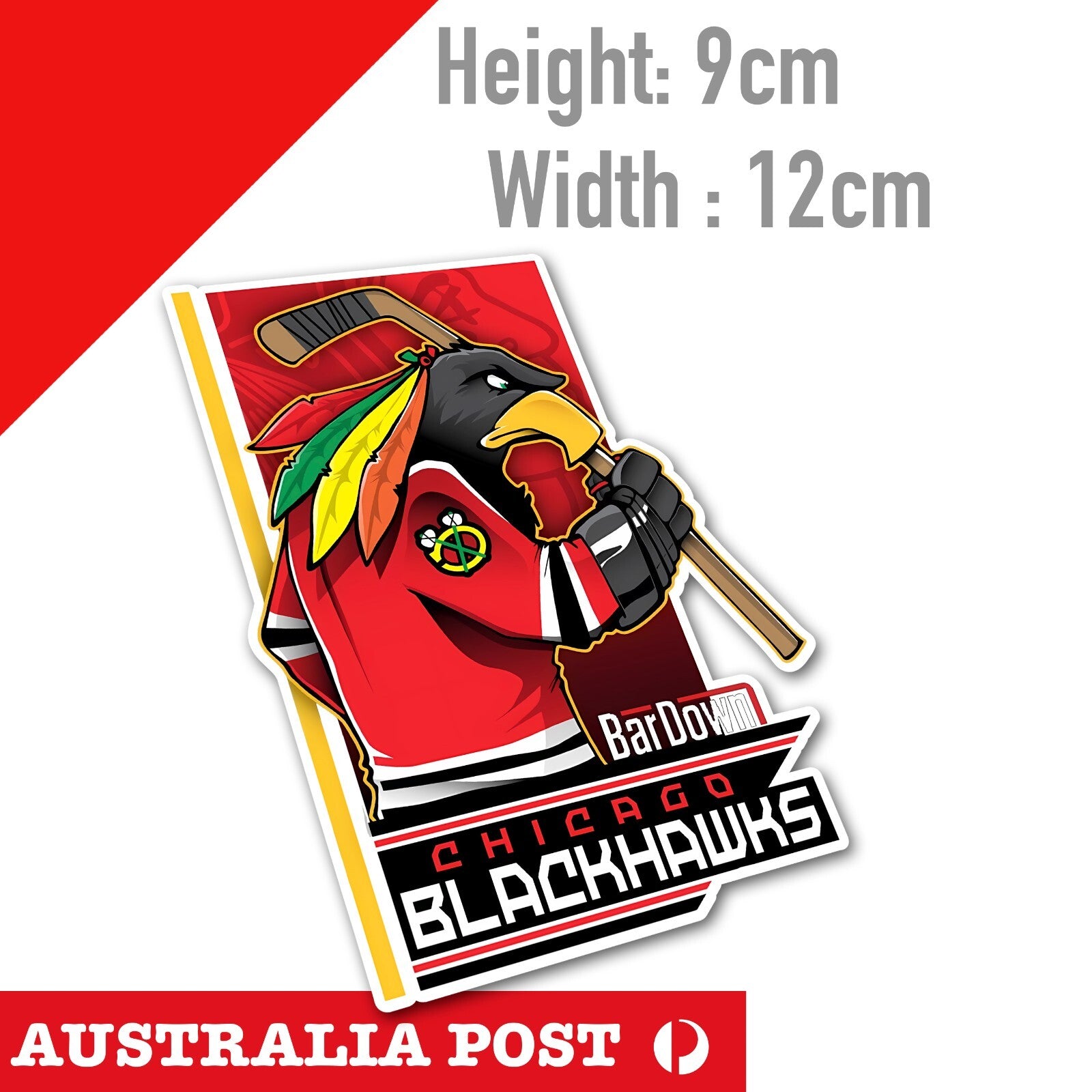 Black Hawks CHICAGO Hockey Team Tiger Logo Sticker