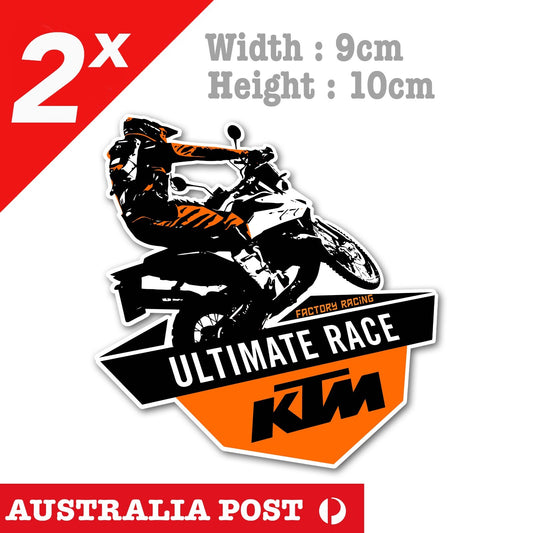 KTM Red Dirt Bike Badge, MotoGP, Truck, Ute, Laptop  Stickers