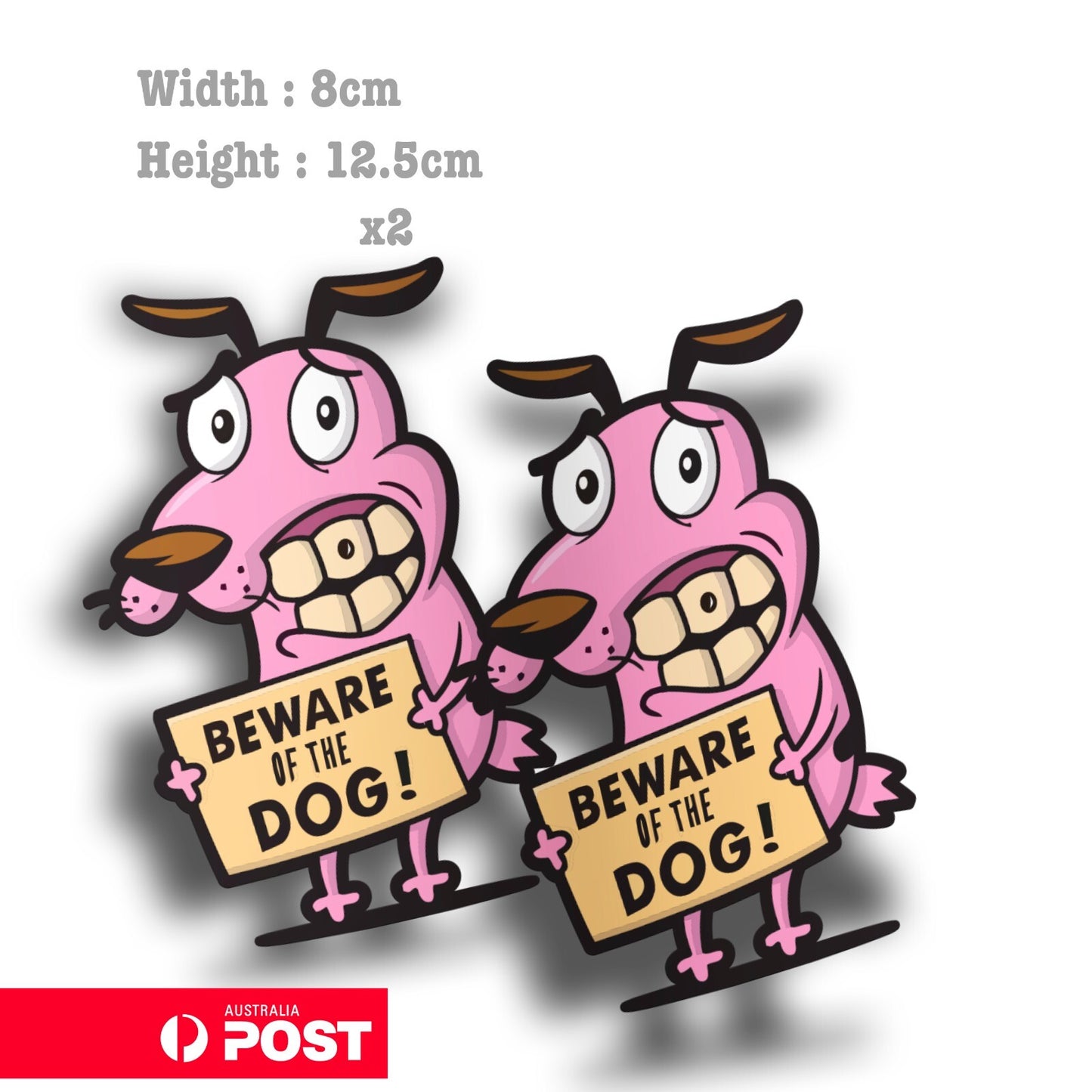 Beware Of the Dog Scared Dog Funny   Laptop , Car  Decal Sticker 