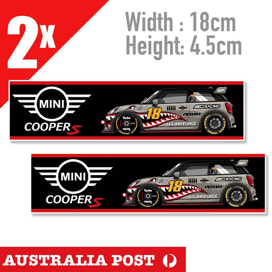 MINI Cooper JOHN COOPERS WORKS JDM logo  Cooper S Racing WarHawk Banner Sticker