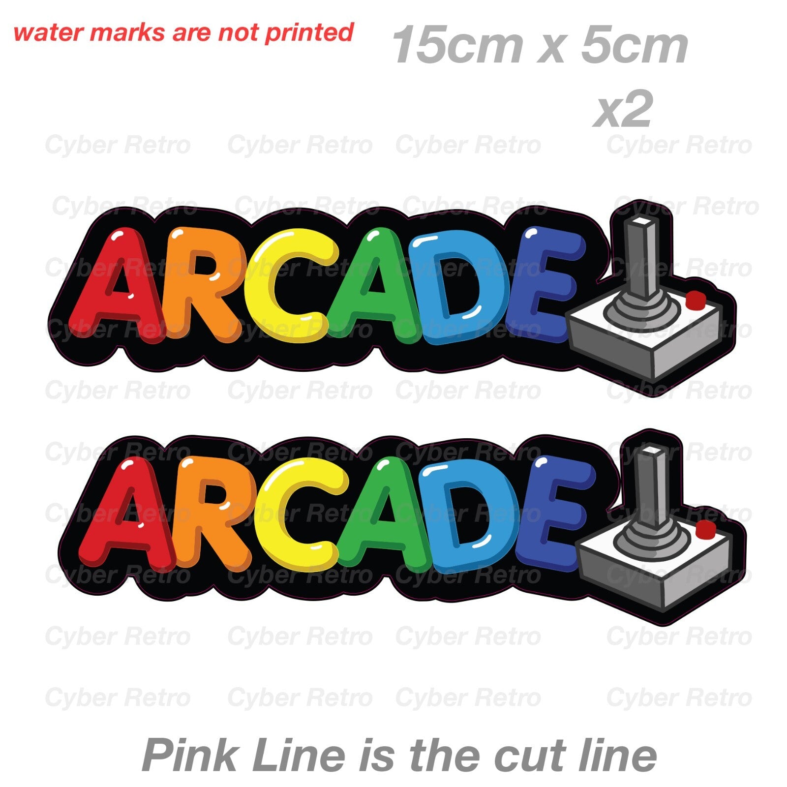 Atari Joystick Arcade Font Retro Gaming Vintage Sticker 