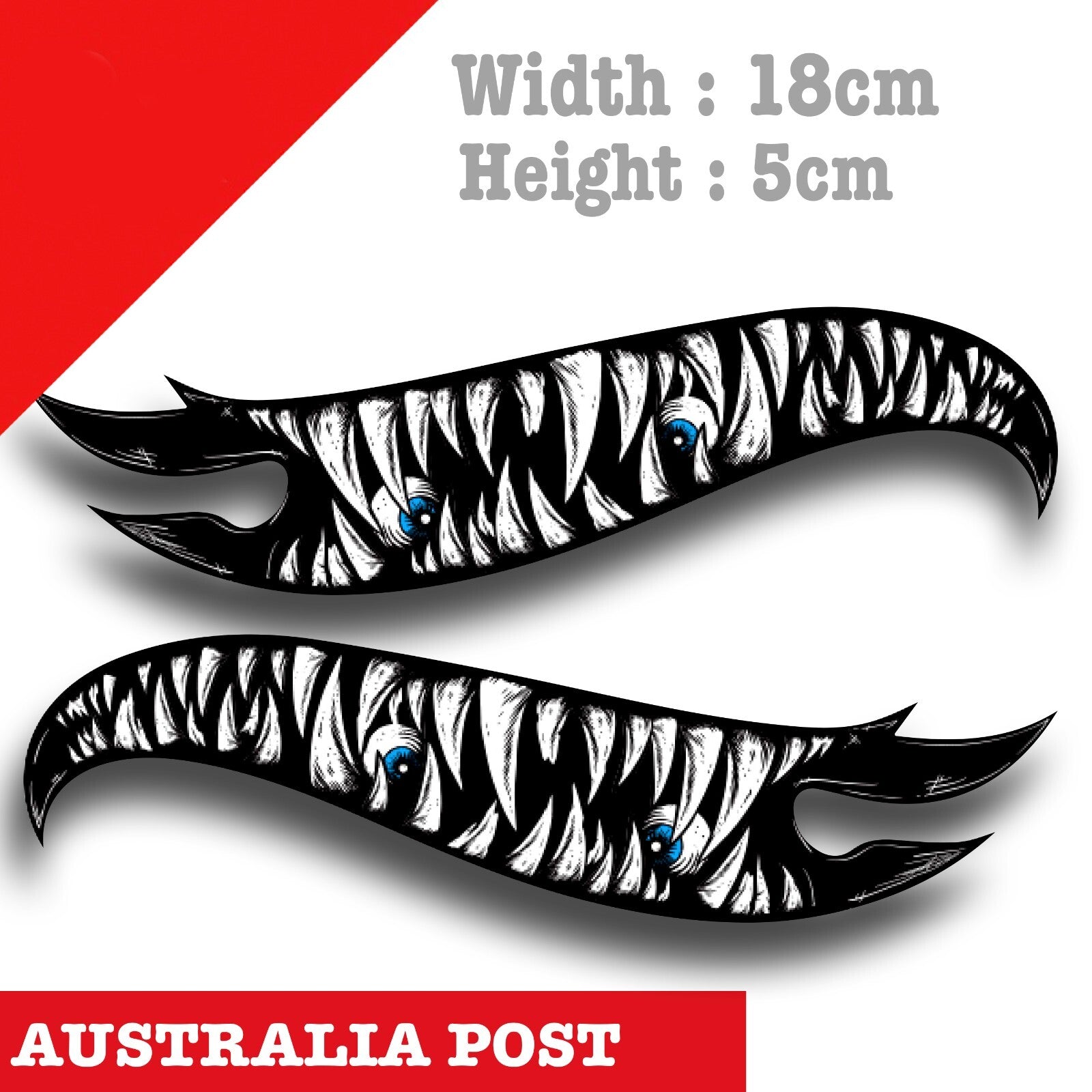 Hot Wheels  Monster Truck Teeth, Flying Tiger Shark Teeth Fighter Stickers