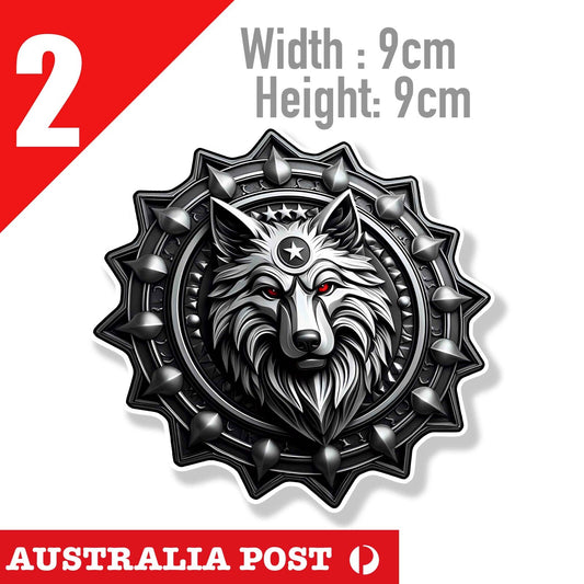 Celtic WOLF, Silver WOLF Head Stickers