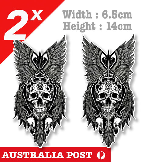 Skull of Death, Skull Head with Wings Stickers