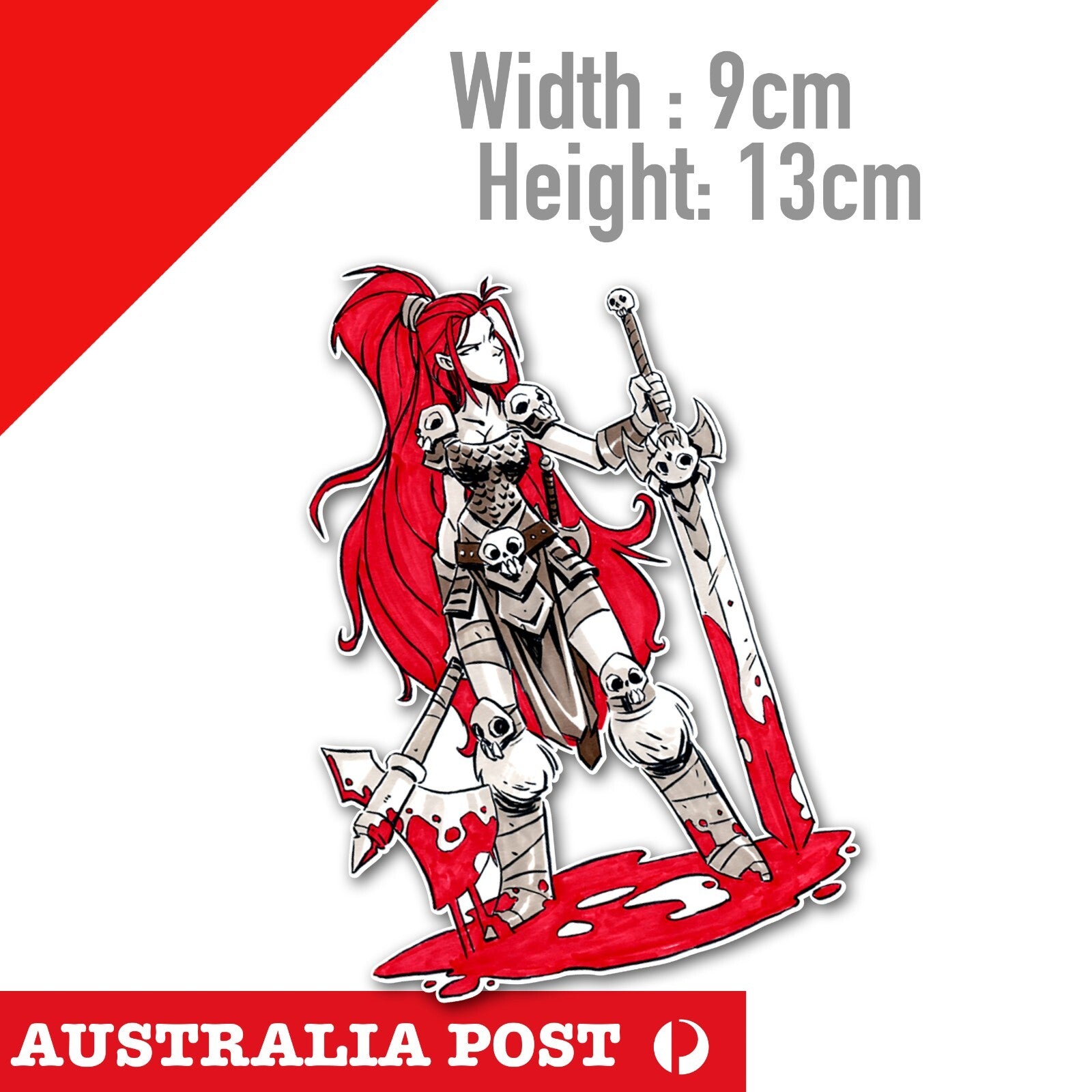 Female Viking with Axe drawing  Laptop , Car  Decal Sticker 