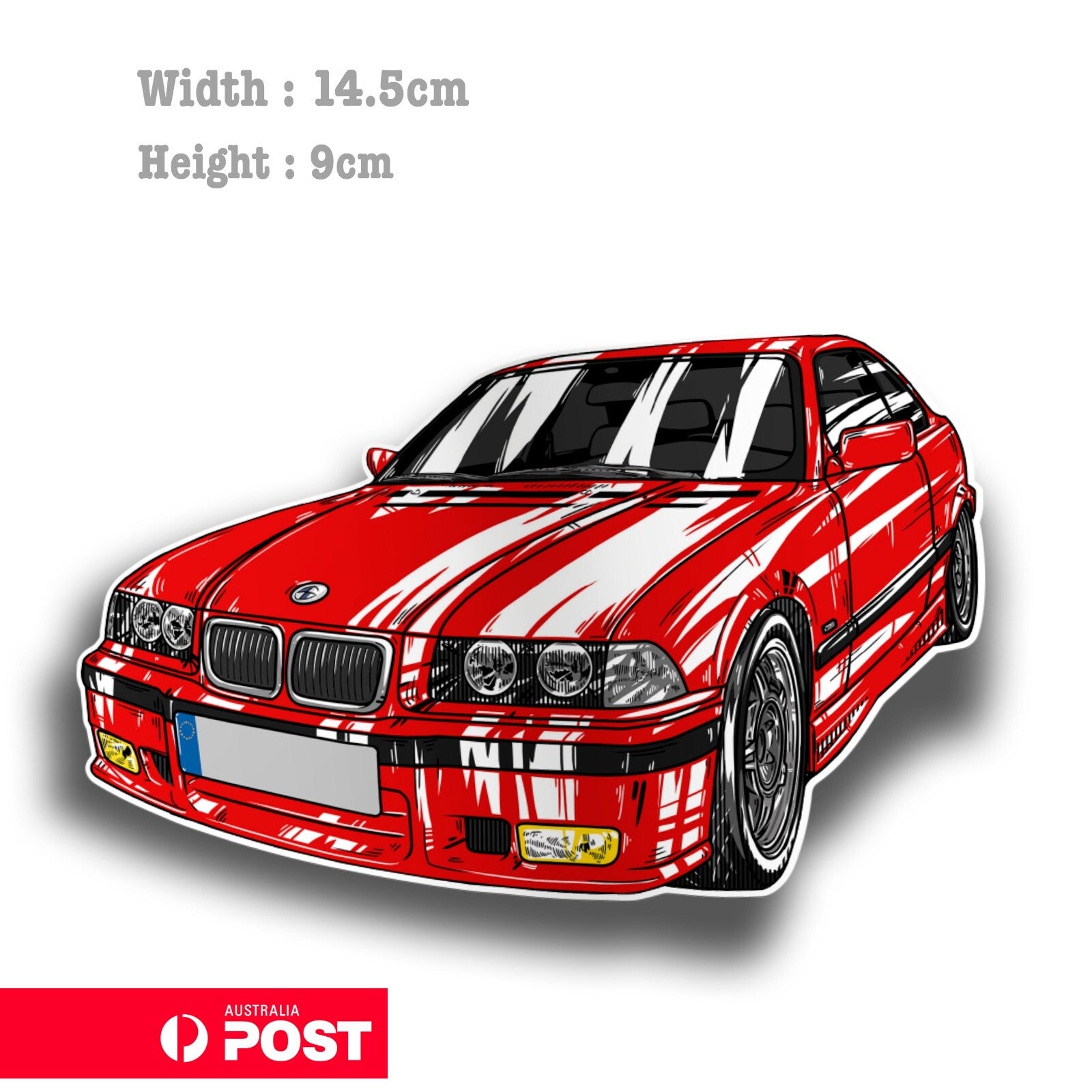 BMW E30 RED car Laptop , Car Sport Performance BMW  Sticker