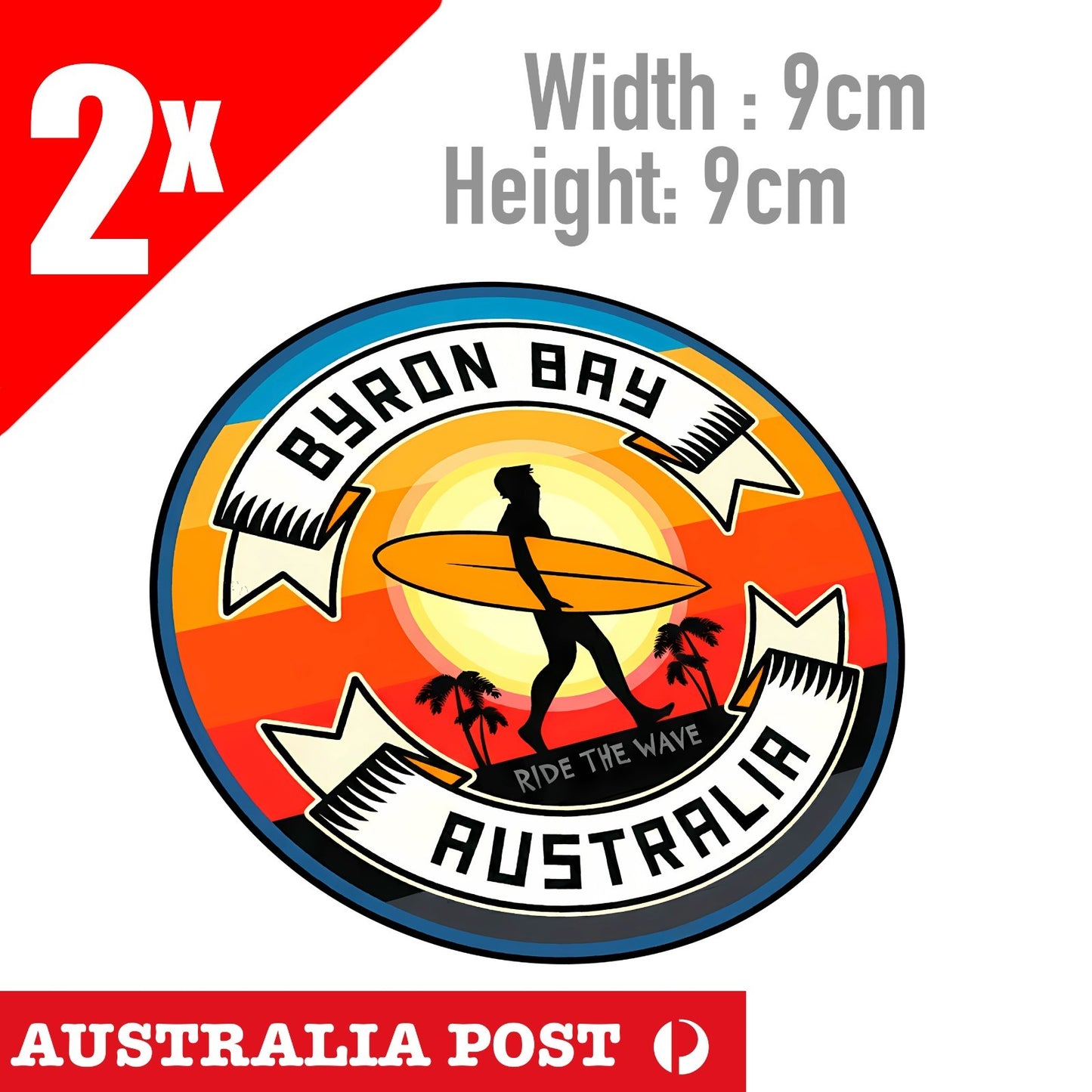 BYRON BAY BEACH SURFING SURF SURFBOARD New South Wales AUSTRALIA Stickers