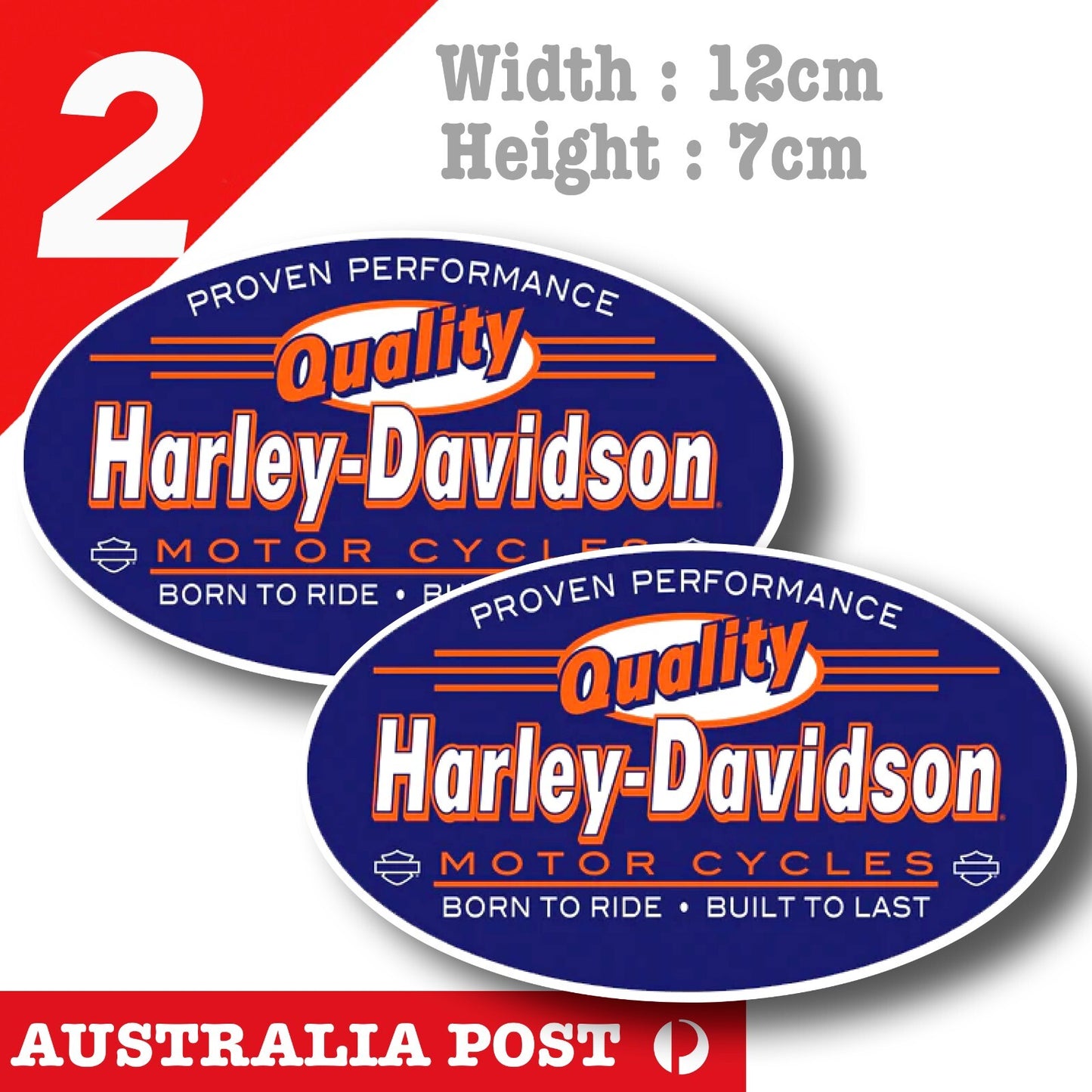 Harley Davidson QUALITY Performance Logo, BORN TO RIDE BUILT TO LAST Sticker