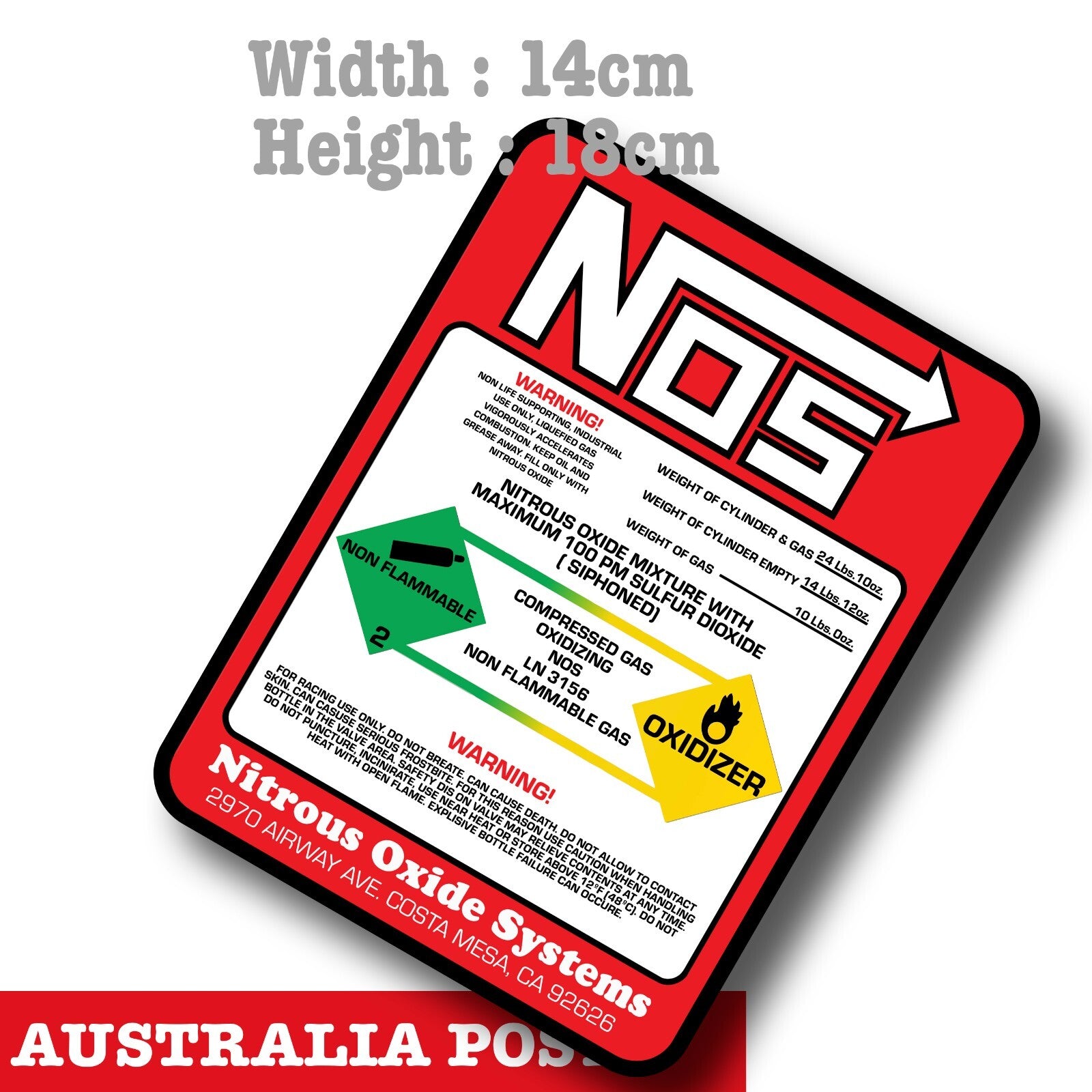 NOS WARNING! FAST BOOST SPEED RACING drifting JDM Large Car  Decal Sticker