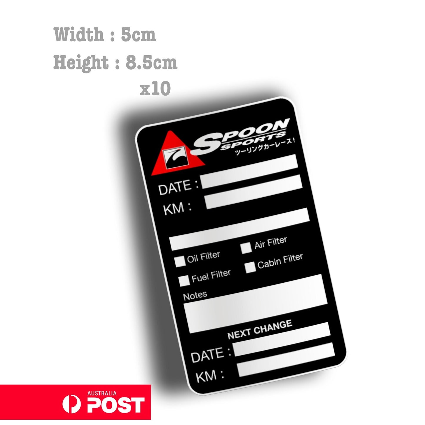 Spoon Sport Oil Change Service Reminder x10 Stickers , Cars Trucks Vans Sticker