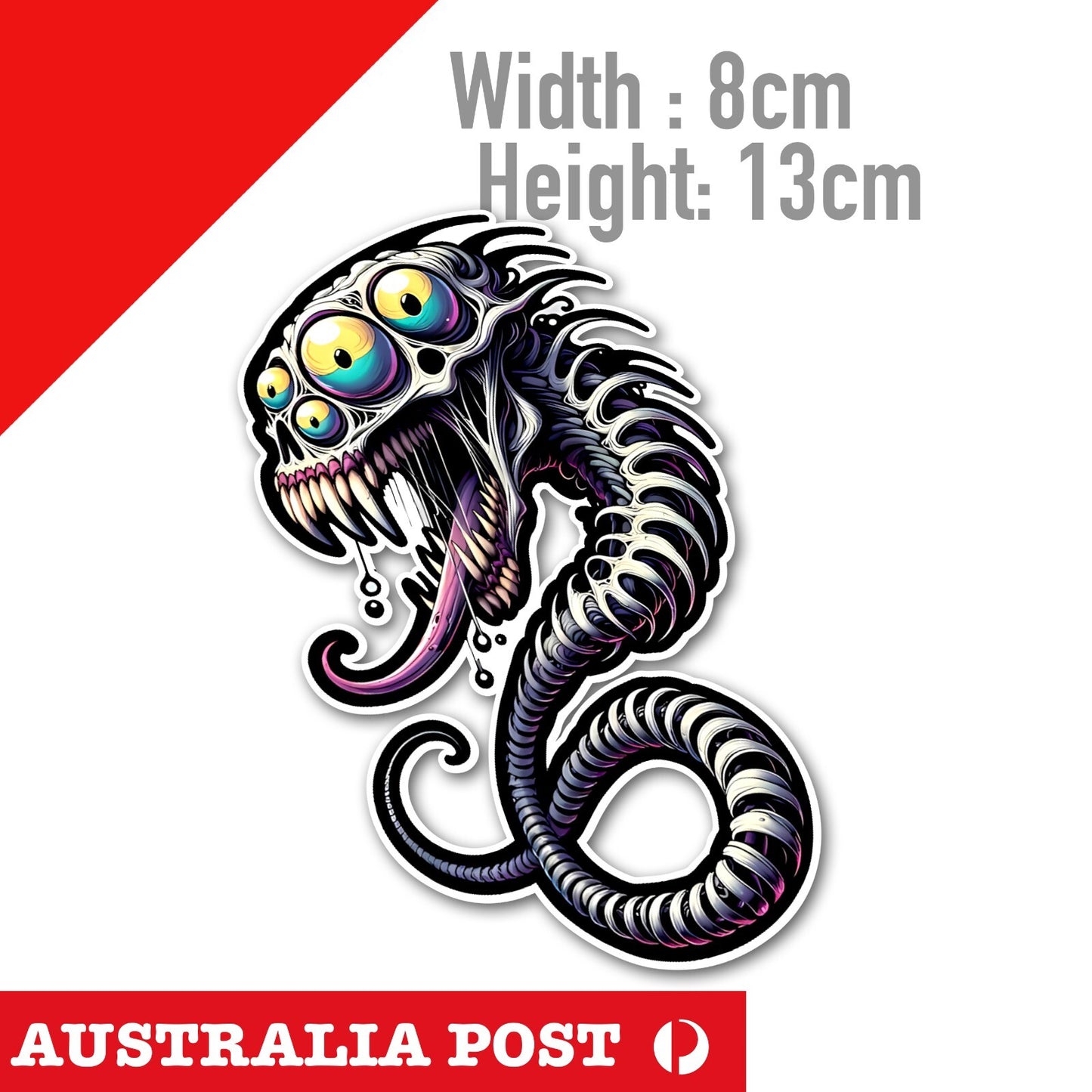 4 EYE Alien Monster , Skeleton Monster Alien with 4 eyes Sticker