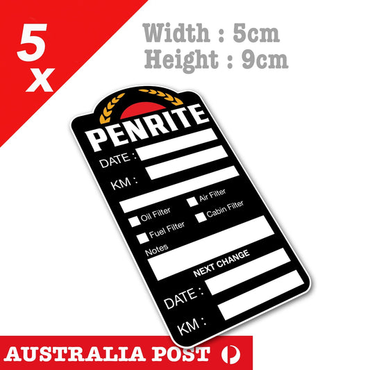 PENRITE Australia Oil Change Service Reminder  Black Stickers