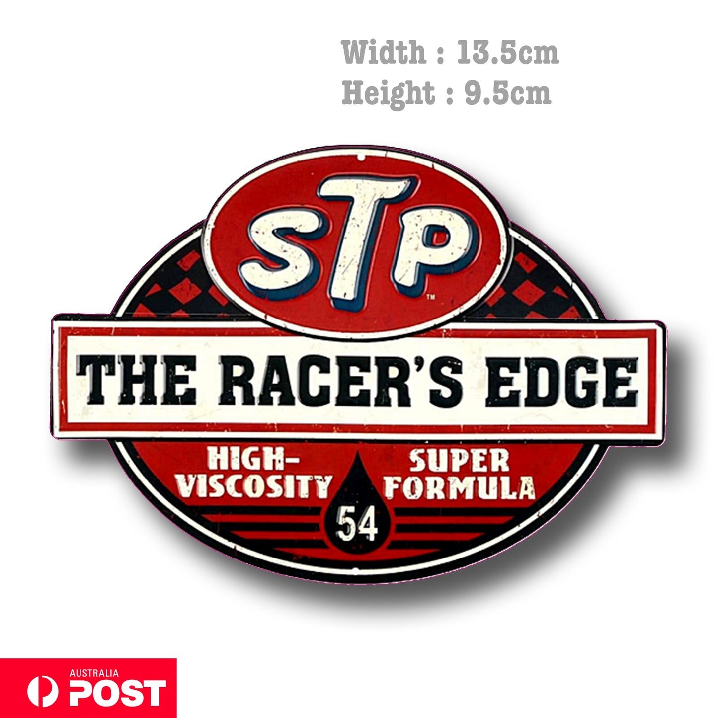 STP OIL Vintage Rusty STP The Racer Edge Oil Sign Decal Sticker