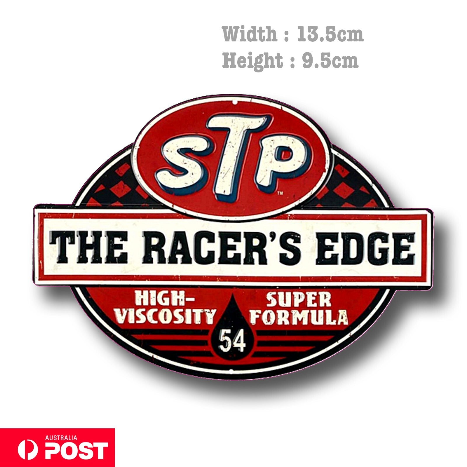 STP OIL Vintage Rusty STP The Racer Edge Oil Sign Decal Sticker