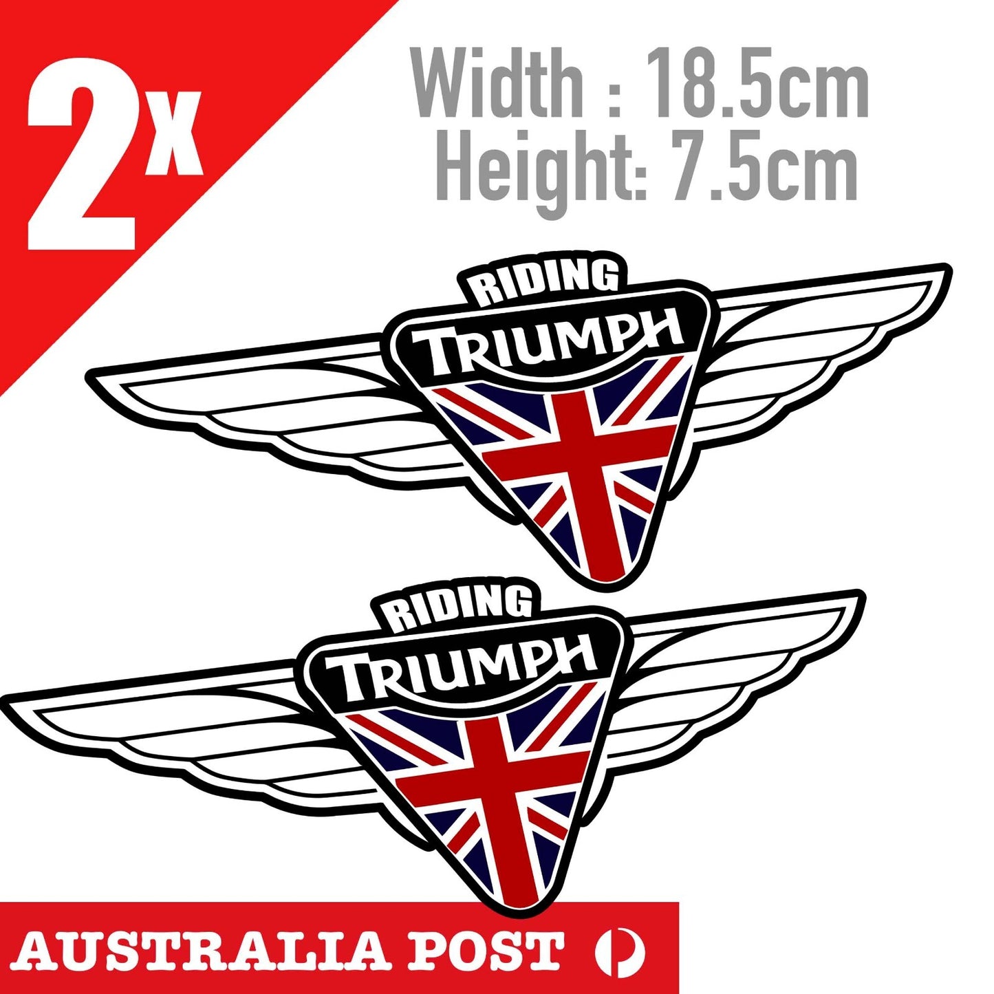 TRIUMPH Motorcycle Logo Wings, Motorcycle, Helmet, Fuel Tank Logo Stickers