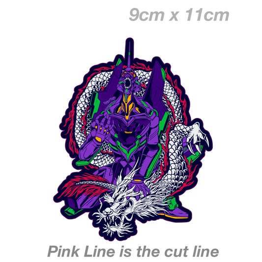 Evangelion Unit-01 JDM with White Dragon Vinyl  Sticker 
