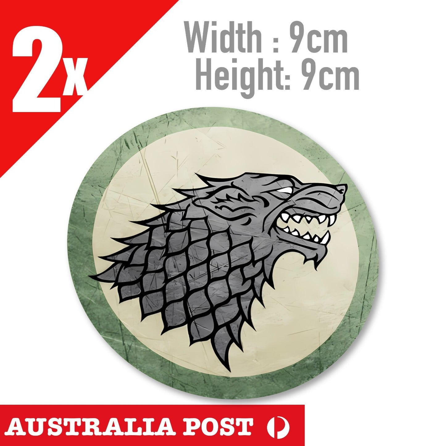 Game of Thrones  House Of STARK WOLF Round Badge Sticker