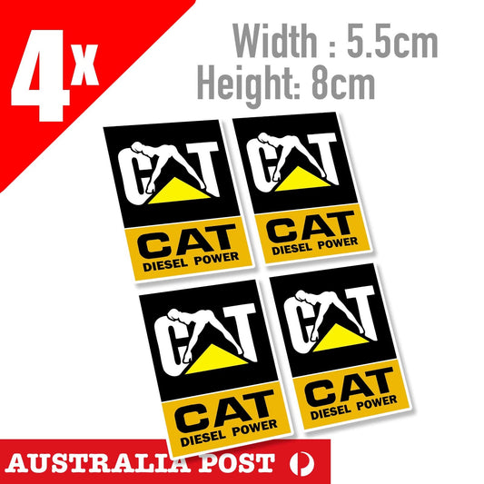 Caterpillar Diesel Power Logo x4  Sexy Girl Stickers