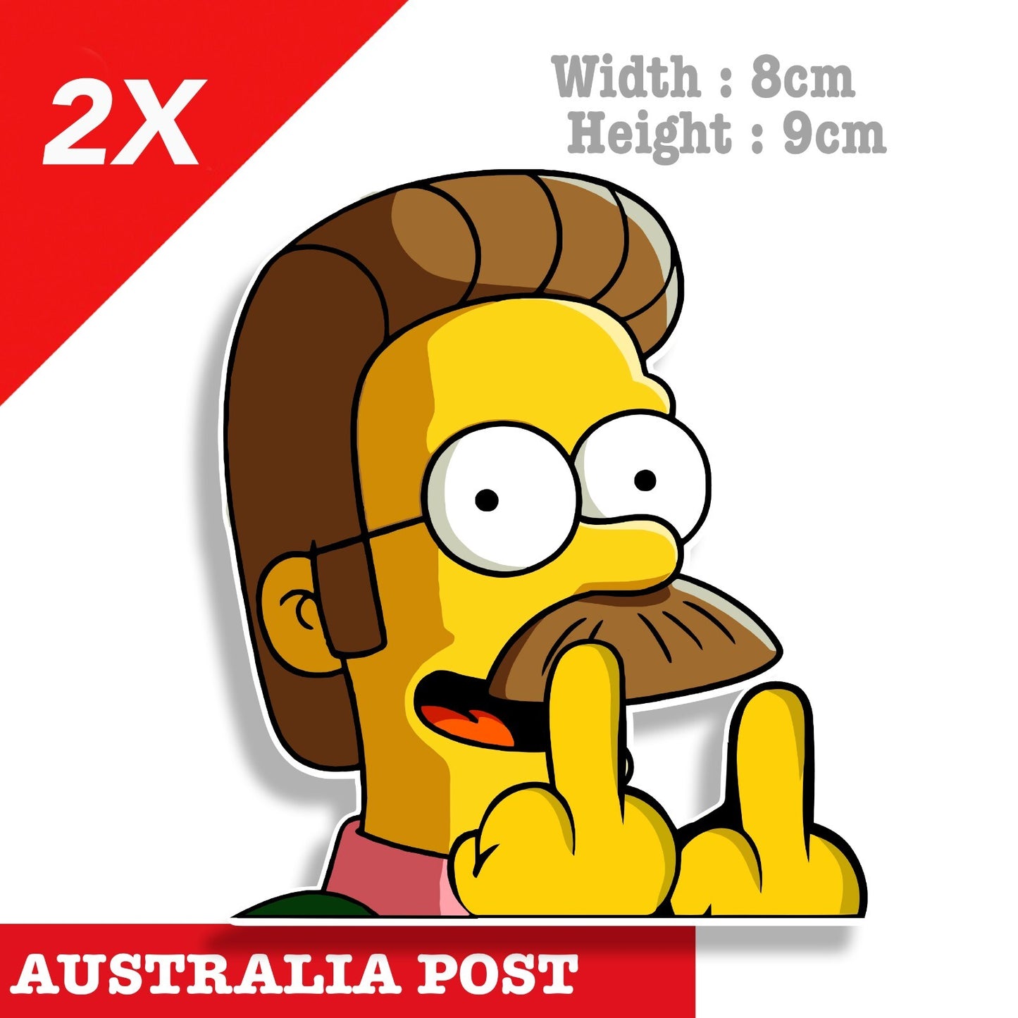 The Simpson, Ned Flanders middle Finger Funny Car Window Stickers